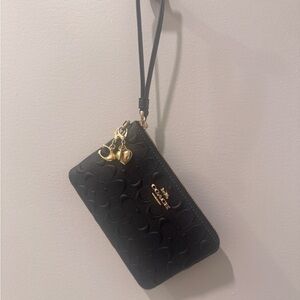 Coach Black Leather Wristlet